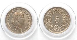 CH 5 Rappen 1919 Ku-Ni FDC PRACHTSTÜCK! stgl