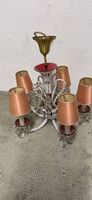 Alter Kronleuchter Leuchter Lampe Glas Tschechoslowak bemalt