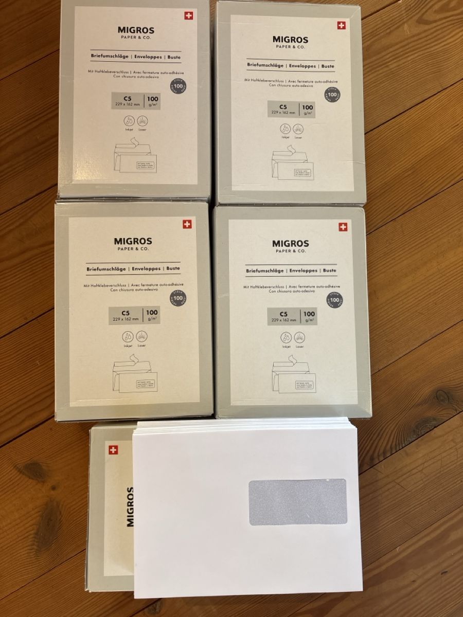 Enveloppes & pochettes d'envoi: Fenstercouvert C5 Fenster rechts – Neuf avec emballage d'origine à Lauwil par Tanner13