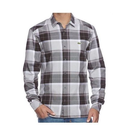 Lacoste Oxford Hemd /Karo Oxford/grau/Gr.45/XL/XXL