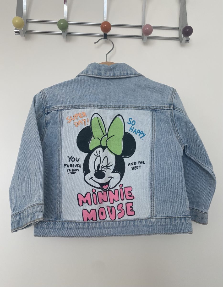 Zara Giacche & Cappotti: Jeansjacke von Zara mit Minnie-Mouse-Aufdruck Gr.92 – Usato da WEINFELDEN venduto da marygloss 3