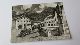 Scuol / GR - Dorfplatz - belebt - Pferd - 1964