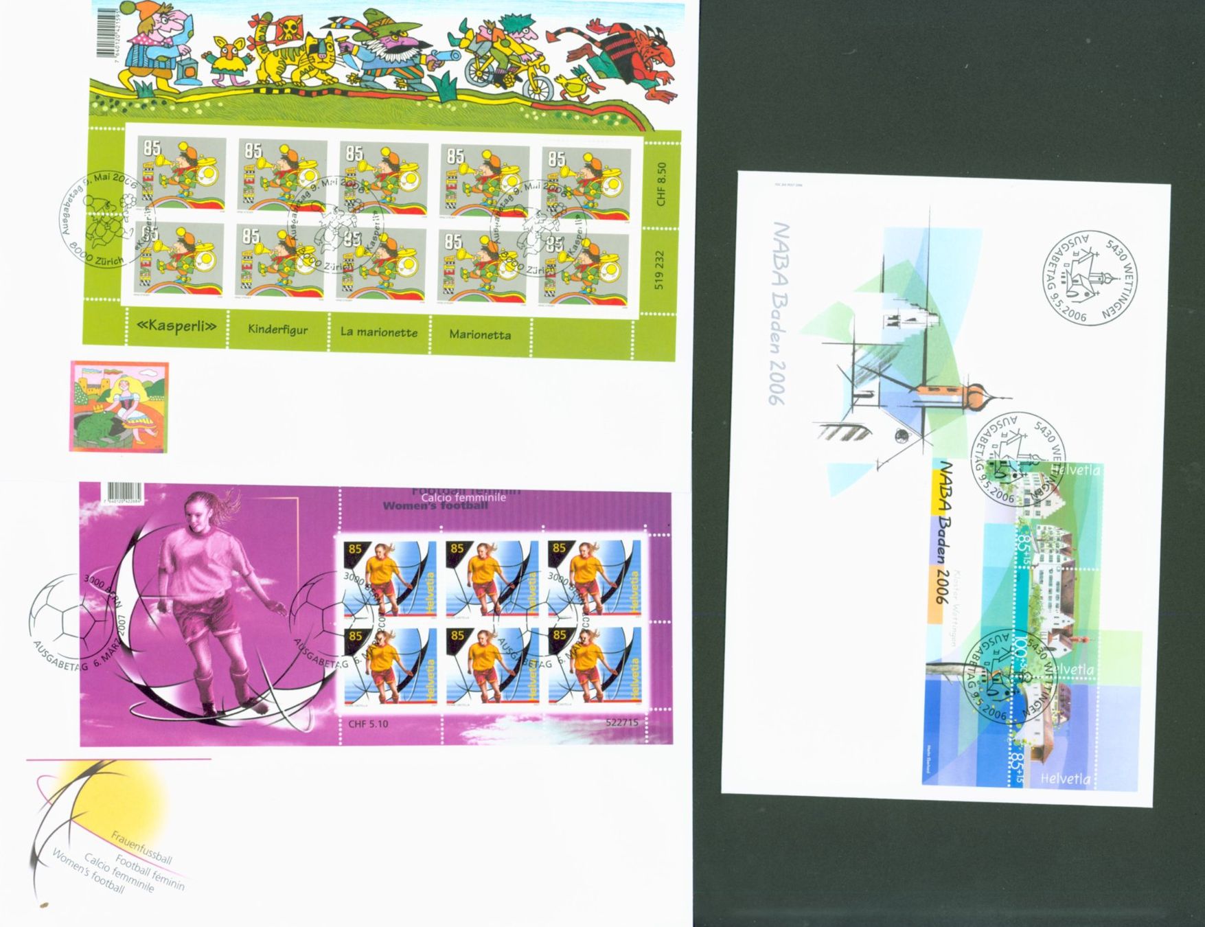 Tutti i francobolli: Kleinbogen FDC 3 Stück (C169) – Usato da Seuzach venduto da Harri19