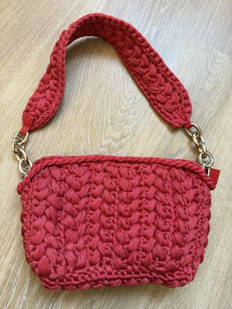 Sac à main rouge chaîne dorée H&M