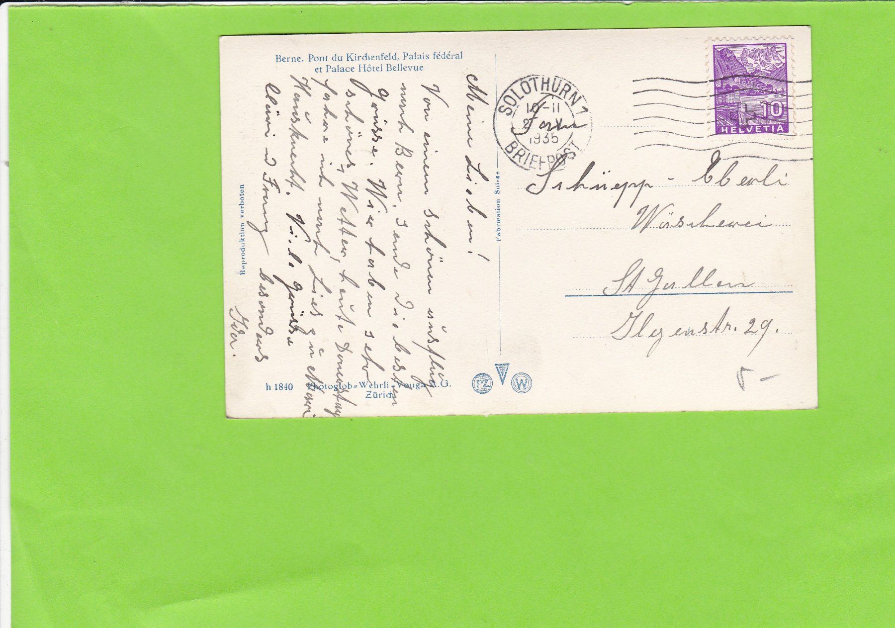 Cartoline postali: Bern-Kirchenfeldbrücke-Oldtimer-Tram – Usato da St. Peterzell venduto da neckertal 1
