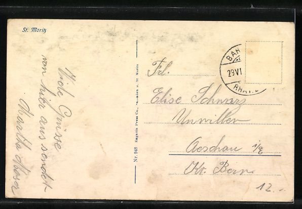 Cartoline postali: AK St. Moritz, Panoramablick zum Ort – Usato da Berlin venduto da bartko-reher 1