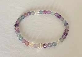 Edelstein Armband Fluorit facettiert mit Silber auf Mass