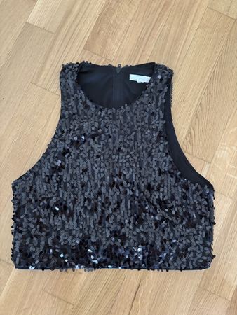 Haut court femme noir à sequins