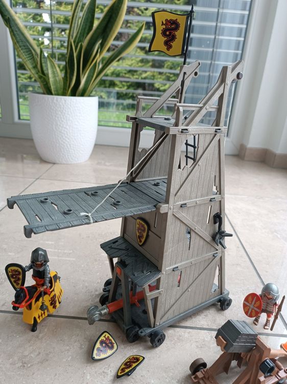 Tour D'assaut Playmobil 4441 Avec Dragon - À Compléter (pièces Manquantes) - Occasion