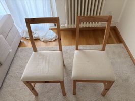 Stylish Wooden Chairs - Set of Two, Perfect Condition!