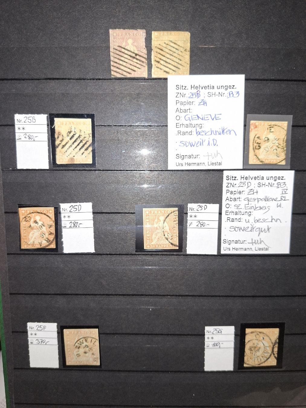Tutti i francobolli: Strubelsammlung Kat. 20000.-  – Usato da Balgach venduto da SIMEON27 4