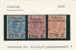 Italien - 1891 - 3 Marke ungebraucht *