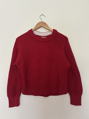 Pull Mango rouge en coton, taille M - Chaud pour l'hiver!