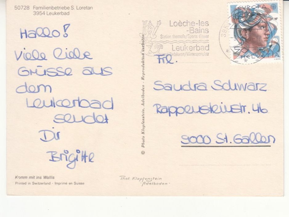 Cartoline postali: Leukerbad 1986 – Usato da Bürglen TG venduto da StampGraf 1