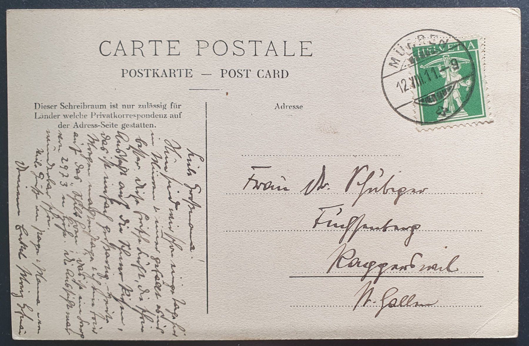 Cartoline postali: Mürren - Katholische Kirche 1911 – Usato da Kreuzlingen venduto da Rschweiz1 1