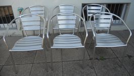 6 Aluminium Gartenstühle, bequem, Alu Gartenstuhl, stapelbar