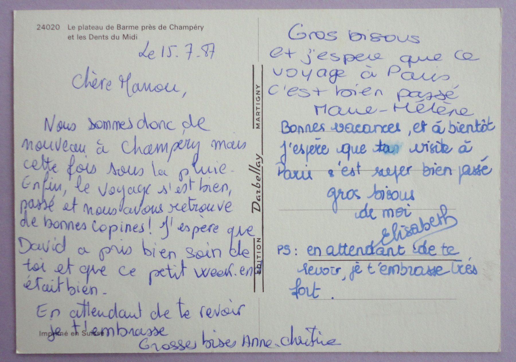 Cartoline postali: Le plateau de Barme près de Champéry – Usato da Fétigny venduto da Billy2miny 1