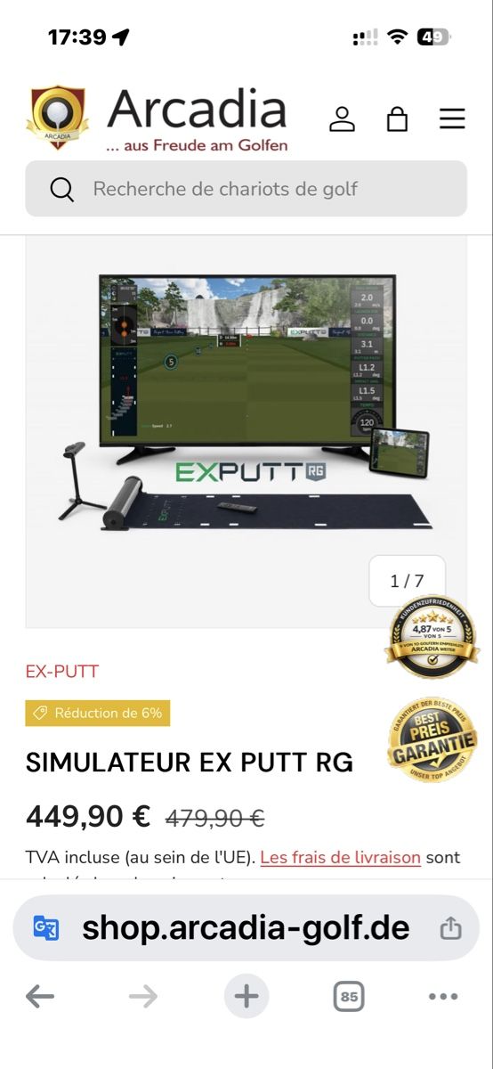 Giochi: EXPUTT simulateur putting  – Usato da Corsier-sur-Vevey venduto da aukerott