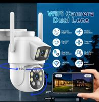Dual-Lens WiFi Außenüberwachungskamera, 360° Pan/Tilt-Kamera