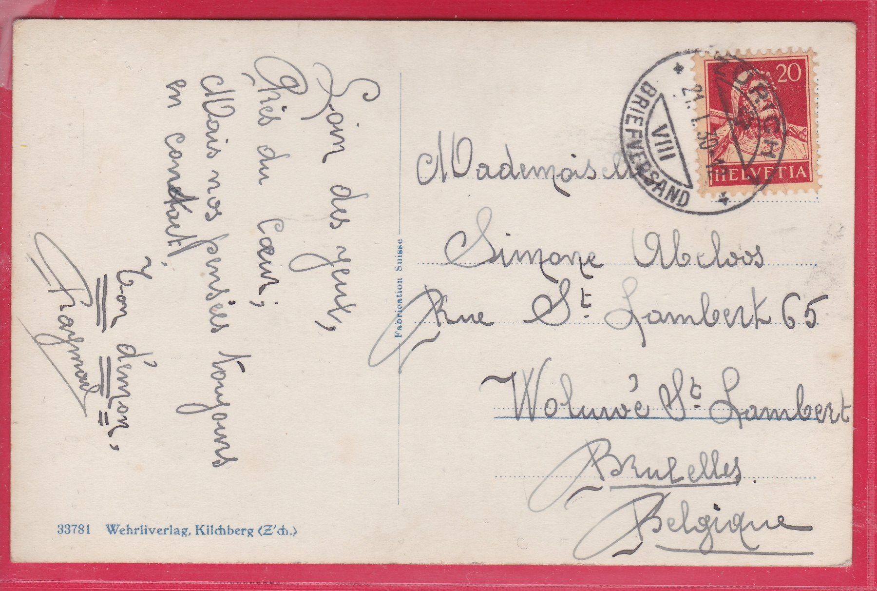 Cartoline postali: ZÜRICH, 21.1.1930 – Usato da Oberrieden venduto da Gebirgsstelze 1