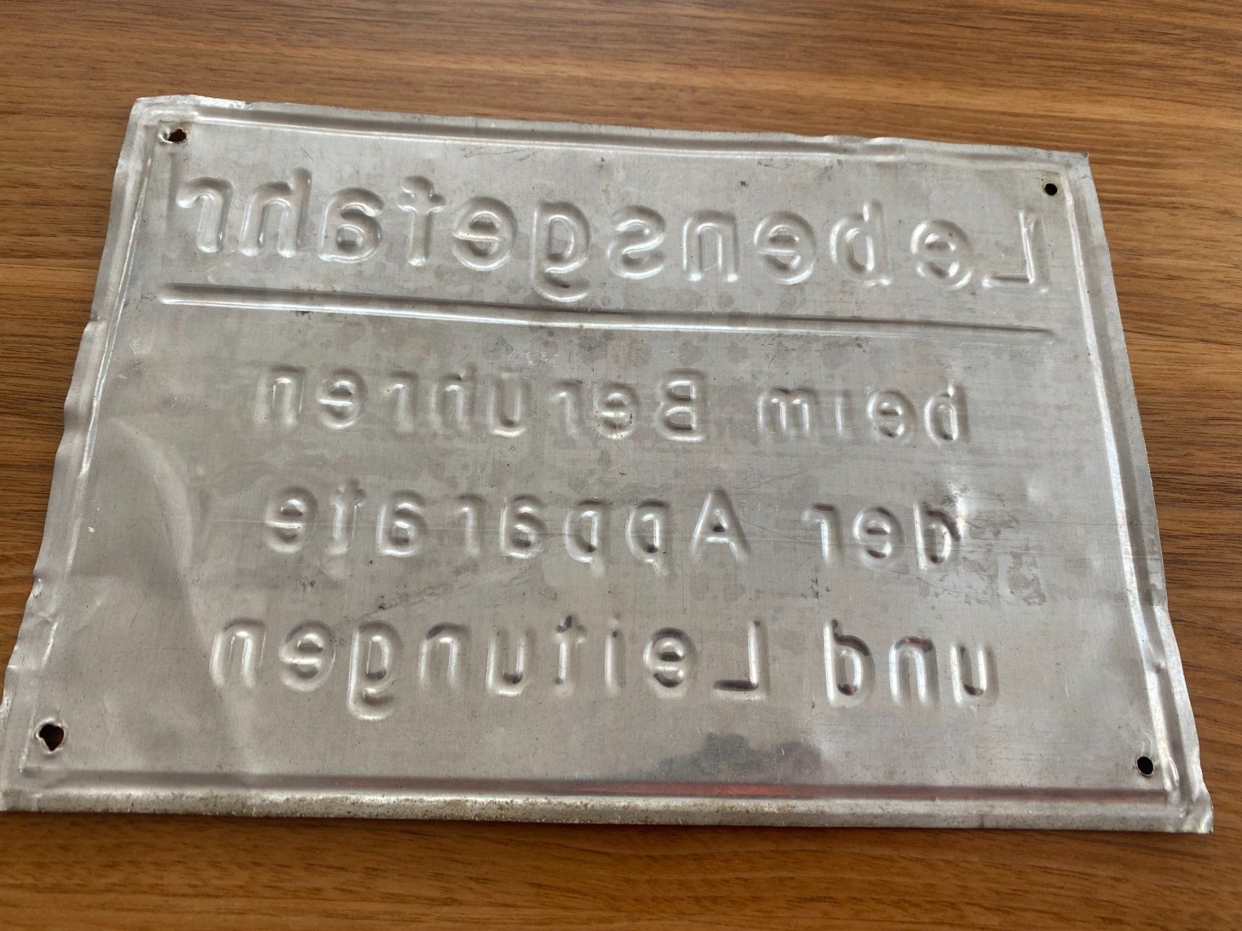 Insegne: Blechschild - "Lebensgefahr ...." - antik – Usato da Unterterzen venduto da bac_287t 1