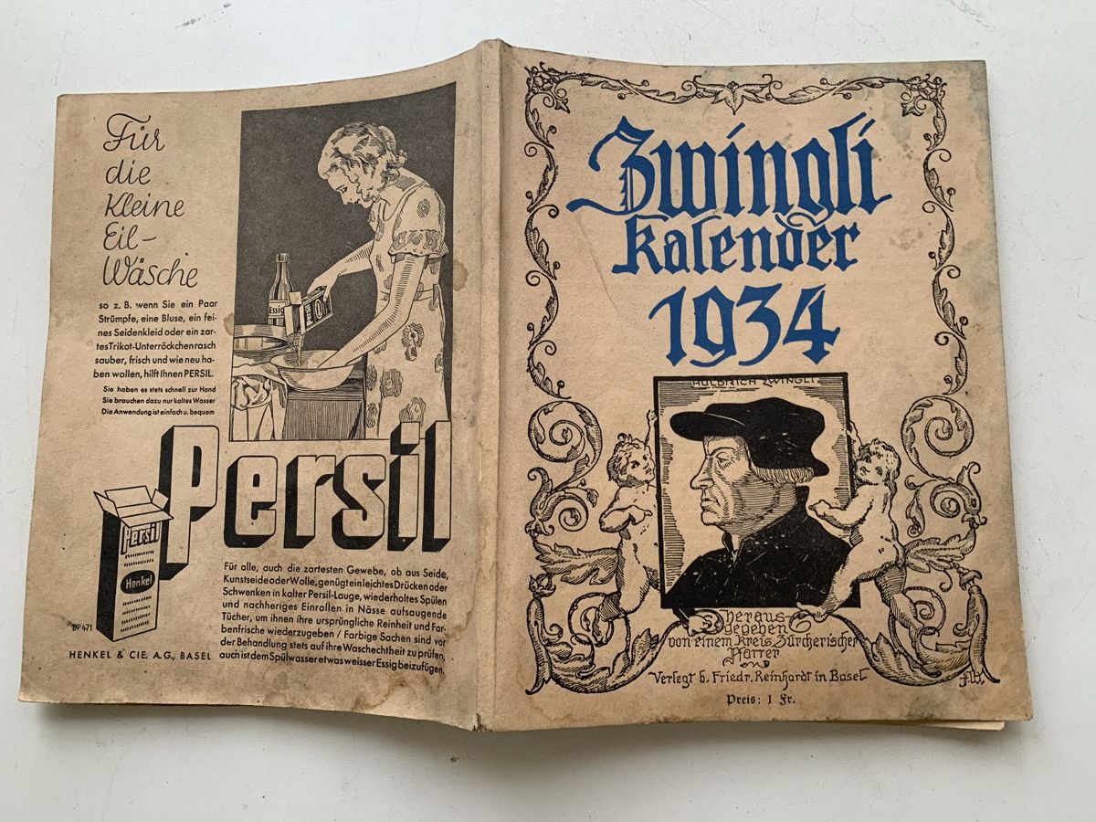 Calendari: Zwinglikalender von 1934 – Usato da Egg b. Zürich venduto da ohtannenbaum 1