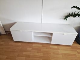 Weiss TV-Möbel mit 2 Türen & offenes Fach, top Zustand