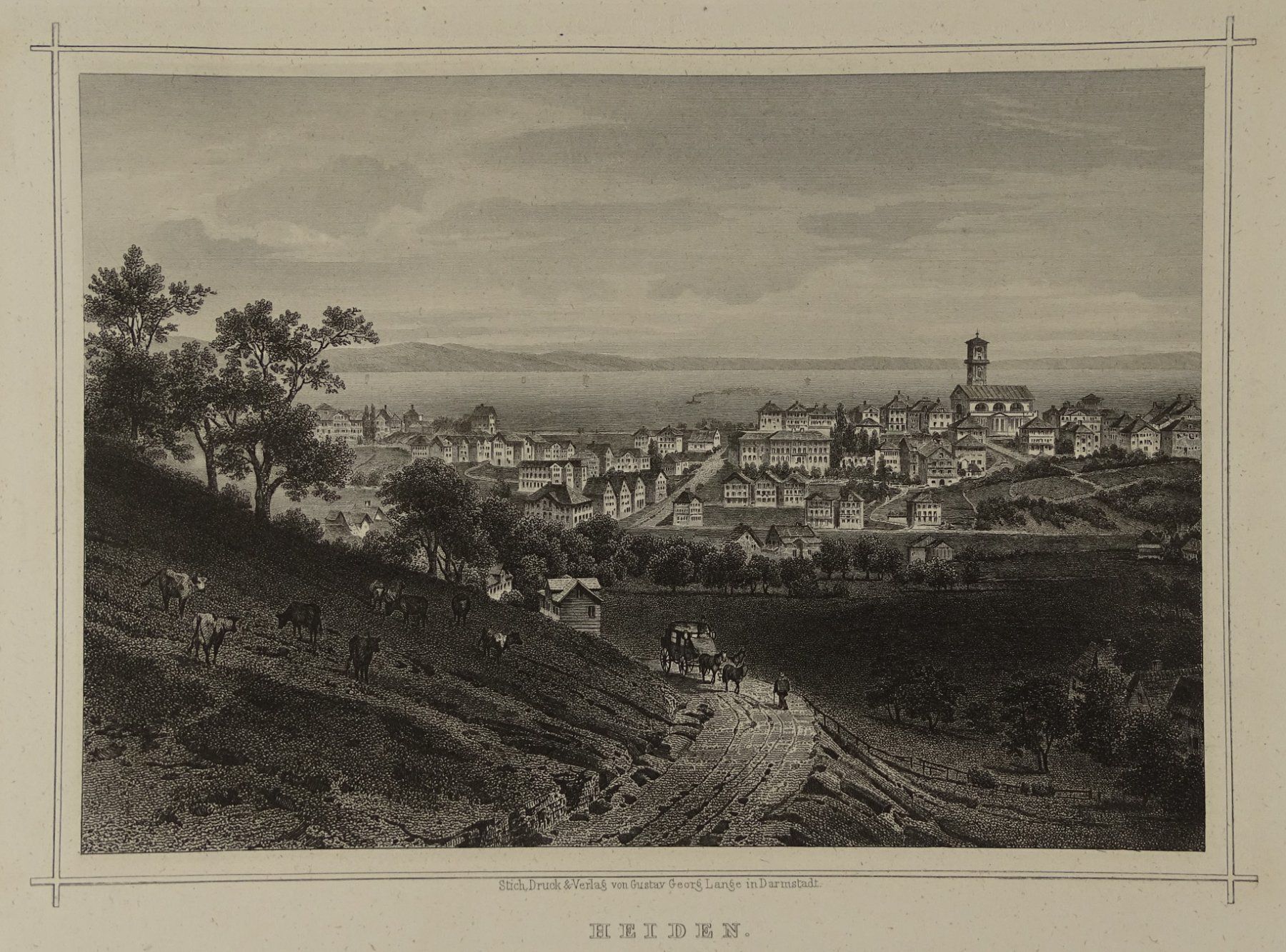 Incisioni: HEIDEN, STAHLSTICH NACH ROHBOCK 1870 – Usato da Grüningen venduto da Kartensammler