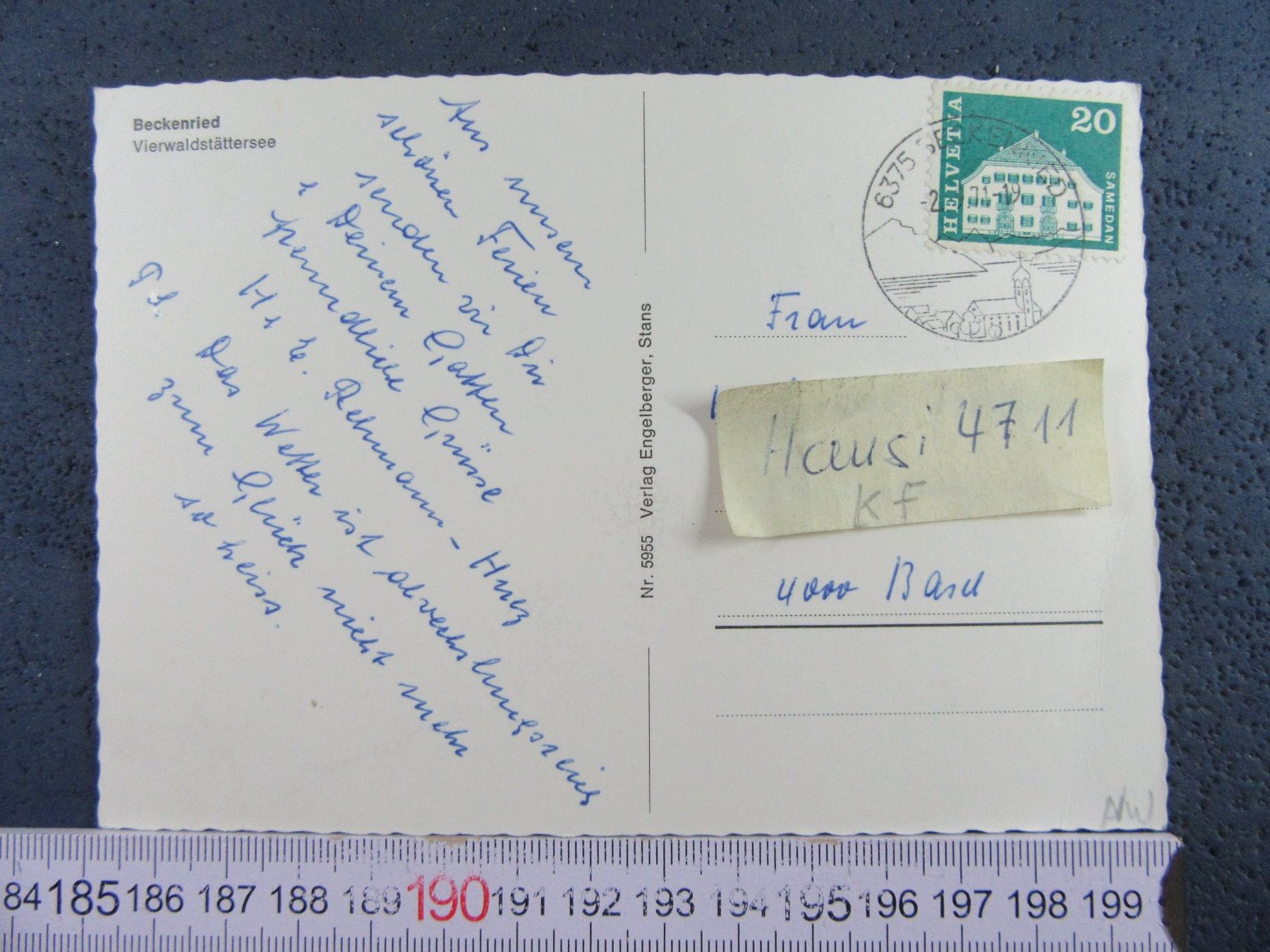 Cartoline postali: BECKEBNRIED 1971 AK ONW – Usato da Ettingen venduto da Hausi4711 1