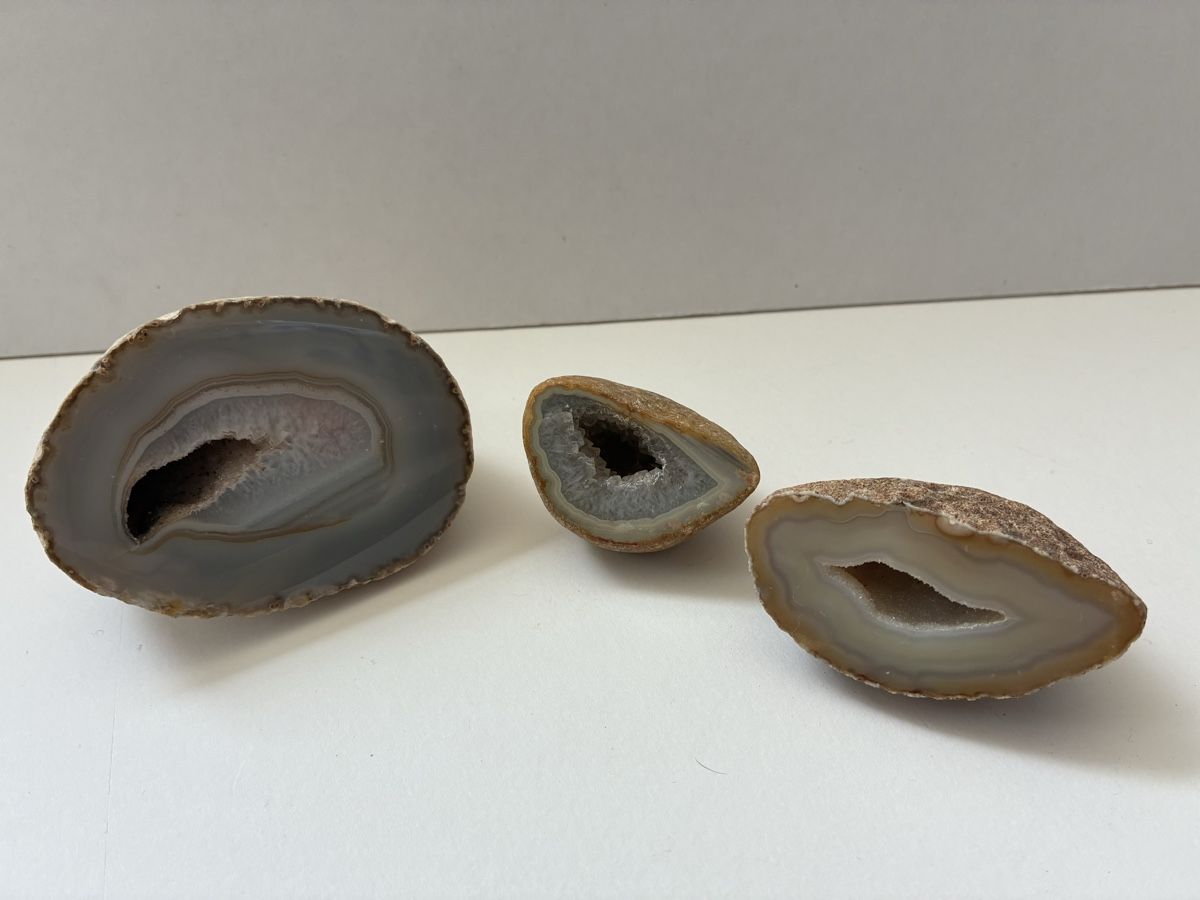Minerali & Pietre curative: 3x Seltene Achat Geode, Halbedelstein Sammlung – Usato da Zürich venduto da 718zzQk99
