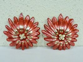 Vintage Ohrclips Clips Ohrschmuck Pink 60er 70er 80er Jahre