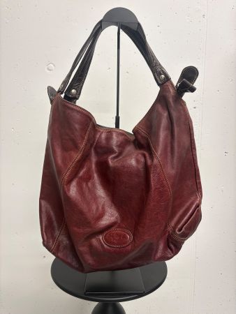 Sofia Cardoni Ledershopper bordeaux braun Schultertasche
