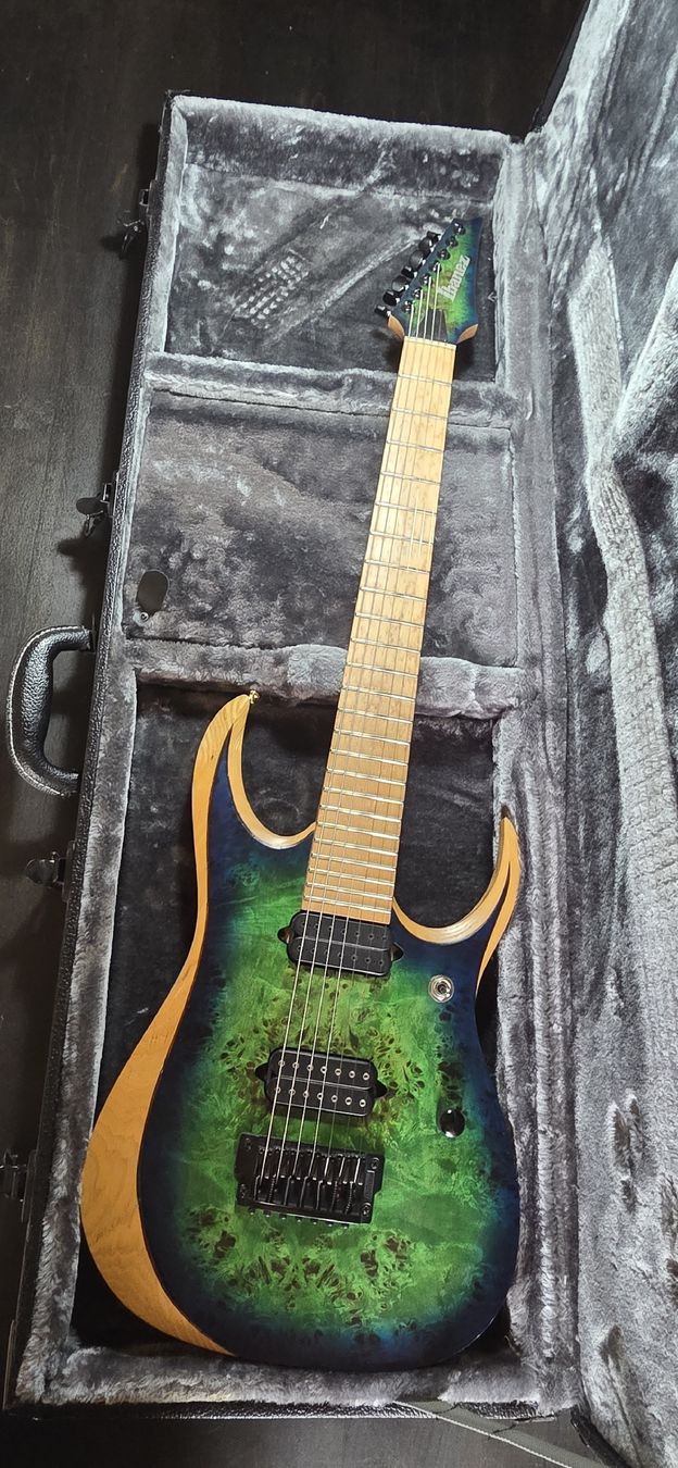 Strumenti musicali: Ibanez RGDIX7MPB Iron Label 7 String, Surreal Blue Burst – Usato da Thörigen venduto da tomee 4