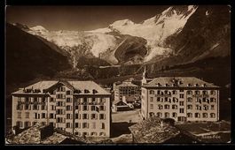 Saas-Fée, Village, Hotels, Eglise et Gl