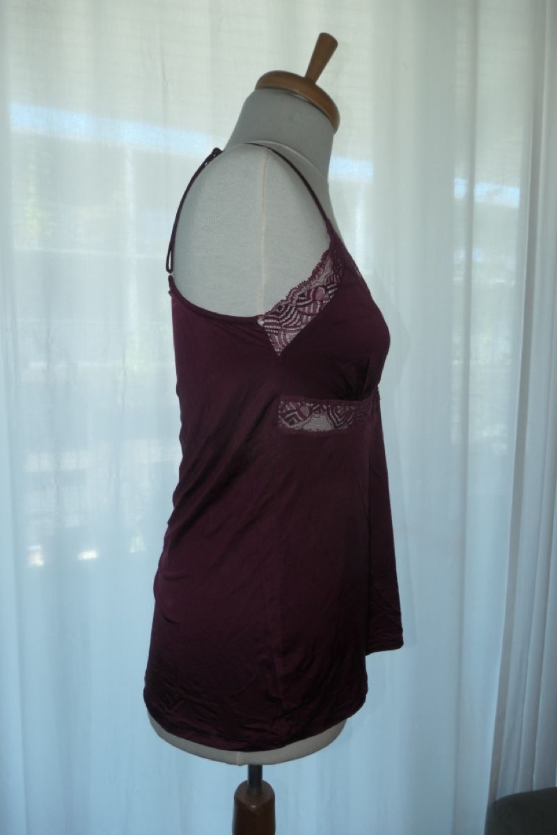 Top: Y2k top Damen Dunkelrot Grösse S Spitze – Usato da Kriens venduto da phi_l95v 1