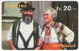 seltene TELELINE Prepaid Telefonkarte - Trachtenpaar