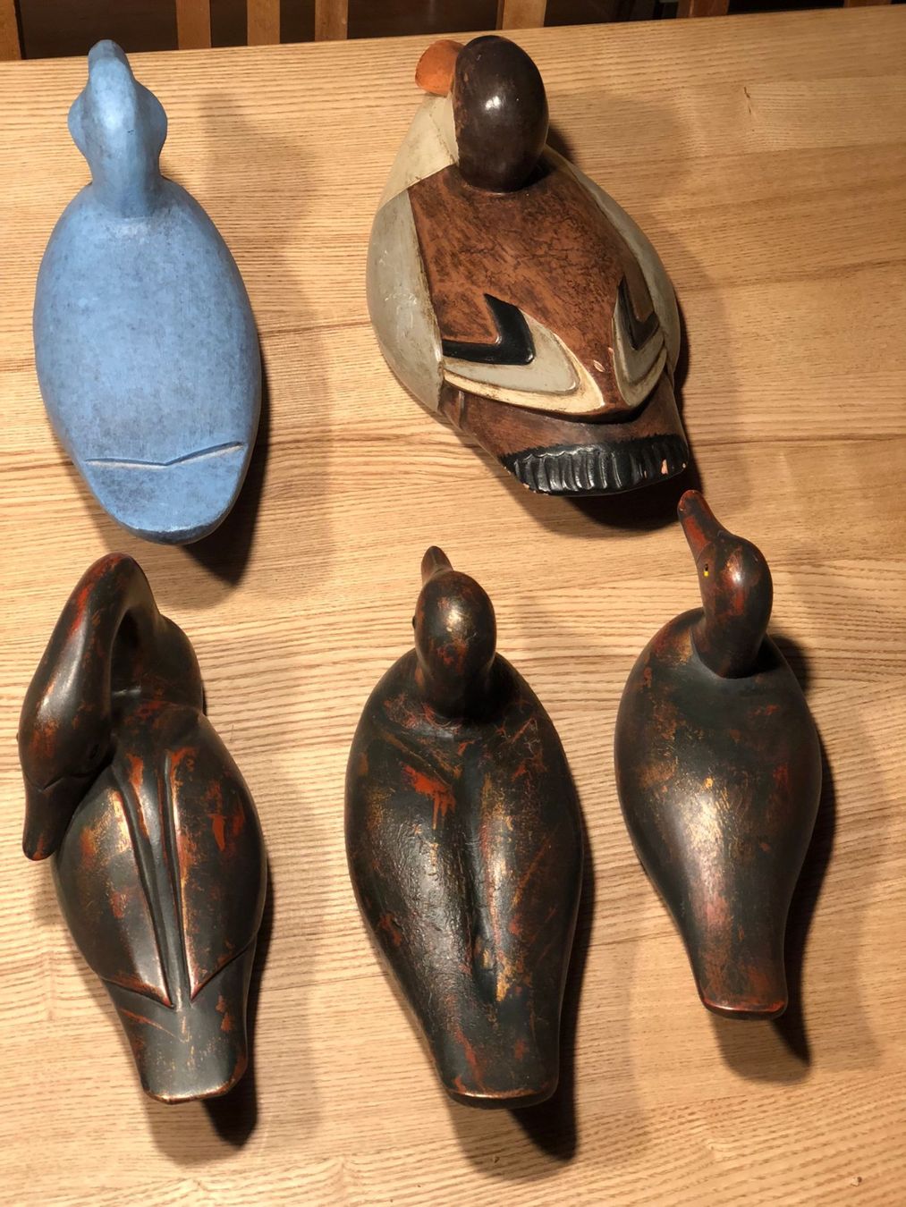Figuren: Hübsche Enten aus Holz- 5 Stück – Gebraucht aus Röschenz von Tashroal 4