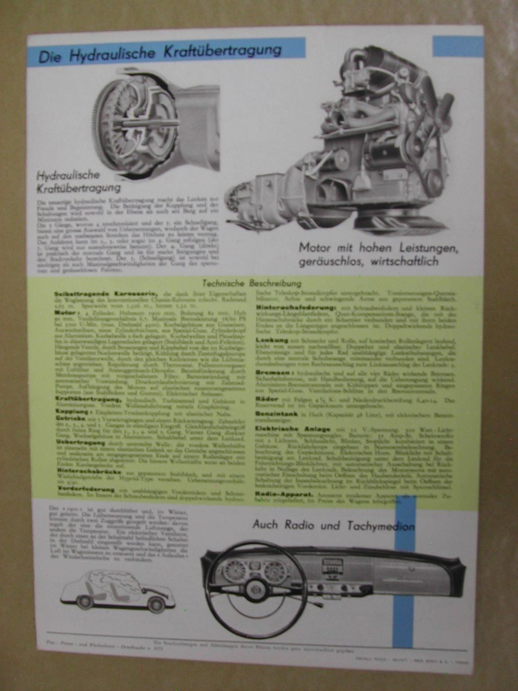 Fiat Documenti: Fiat 1900 ( Oldtimer ), Prospekt – Usato da Boswil venduto da pavo1 1