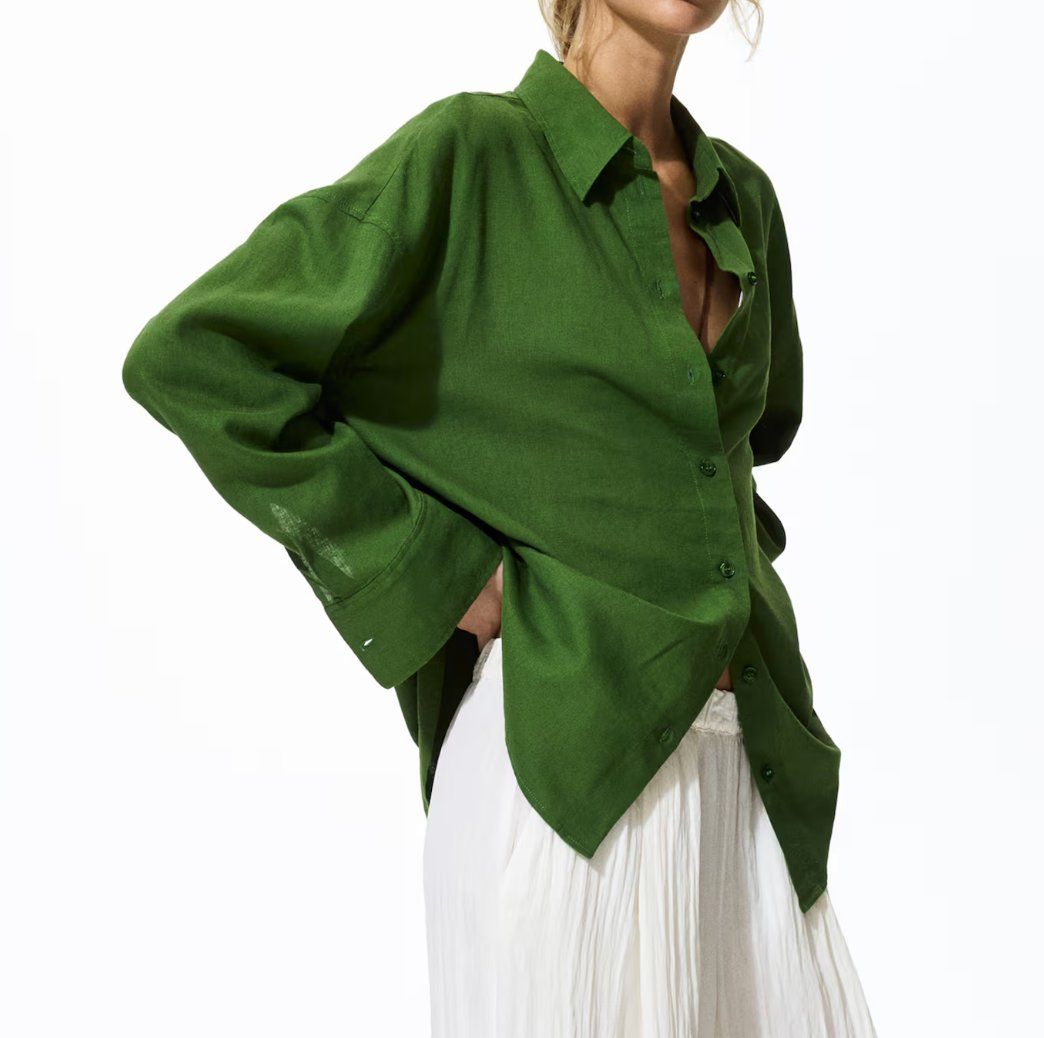 H&M Blusen: Leinenbluse / grün Gr. M / neu! – Neu (gemäss Beschreibung) aus Winterthur von kuhnanto 3