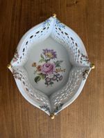 Korb Porzellan Blumenmotiv Goldrand guter Zustand