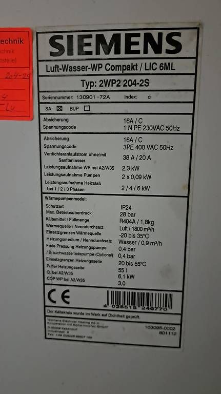 Siemens Radiatori: Wärmepumpen Siemens 6,1 kw – Usato da Worben venduto da Mausch75 1