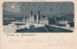 Kt.Schwyz-Einsiedeln-Litho 1900-Mondscheinkarte