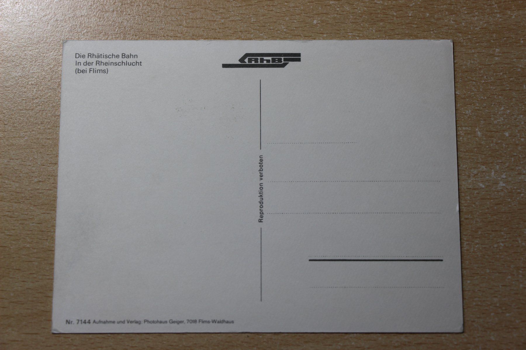Cartoline postali: RhB in der Rheinschlucht – Usato da Laax GR venduto da Schoelli2 1
