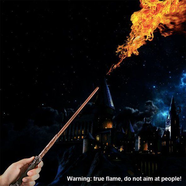 Baguette magique Harry Potter avec jet de flamme