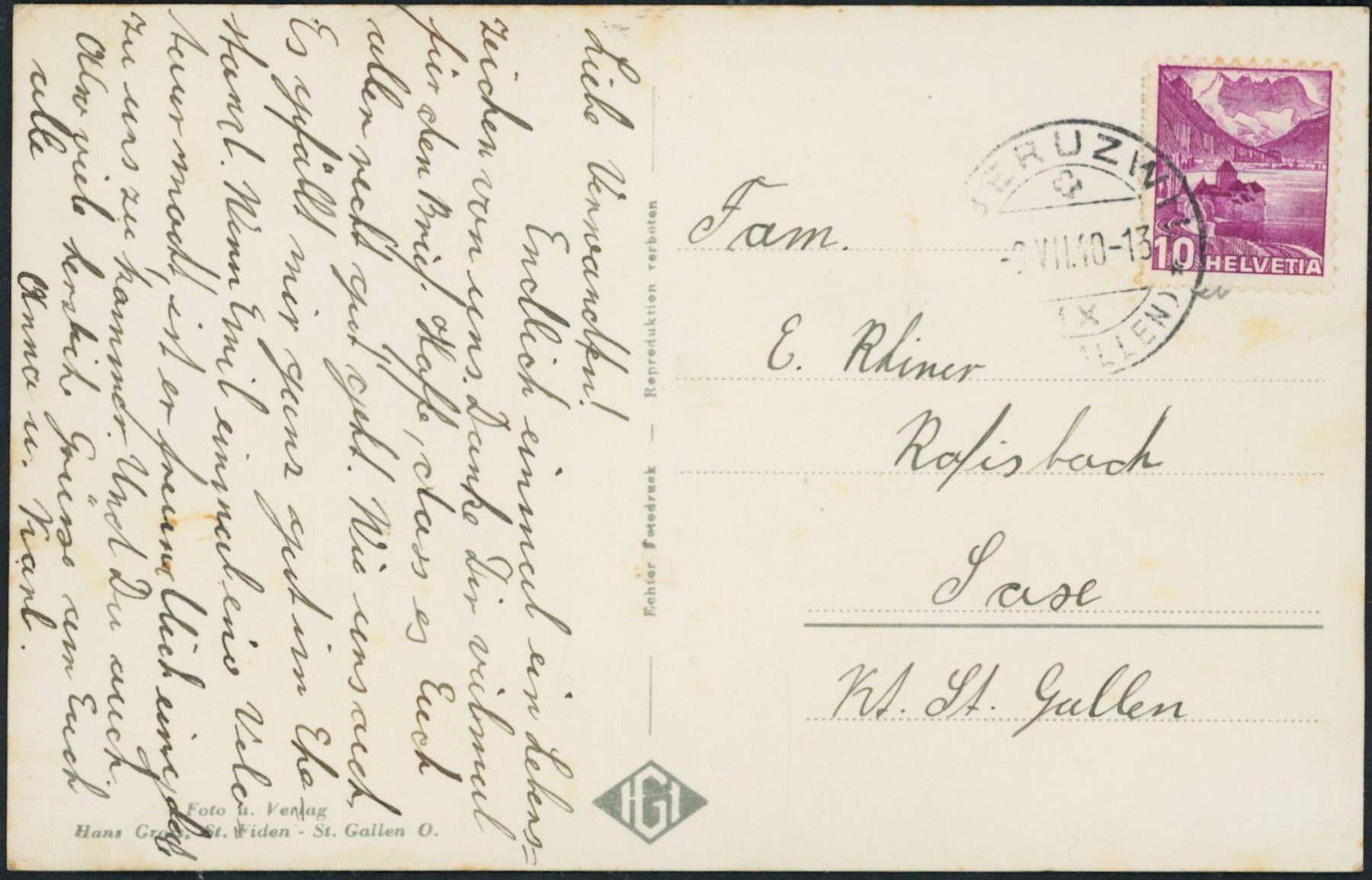 Cartoline postali: SG Oberuzwil – Usato da Schindellegi venduto da stationary 1