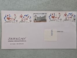 Espagne 1982 coupe du monde football Enveloppe timbres