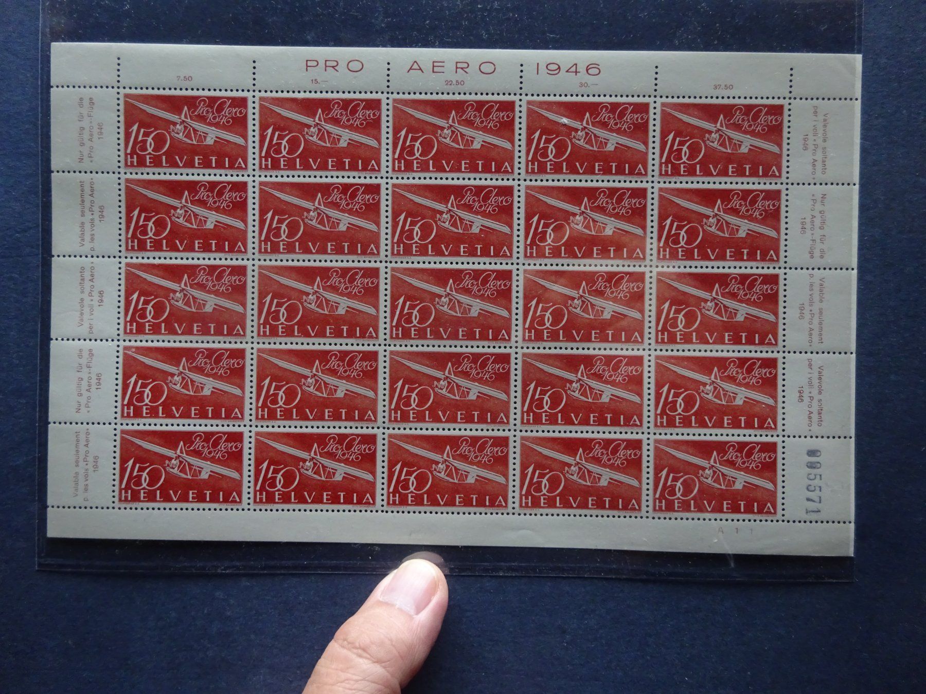 Tutti i francobolli: 1946 FO41 Bogen postfrisch** – Usato da Appenzell-Steinegg venduto da adi1975