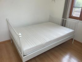 IKEA Bett Leirvik 140x200 inkl. Federholzrahmen und Matraze