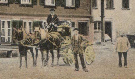 Cartoline postali: POSTKUTSCHE 1902 Brodhüsi bei Wimmis – Usato da Wil SG venduto da Clanx 1