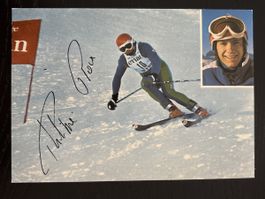 Signierte Philippe Roux Ski Postkarte 1974
